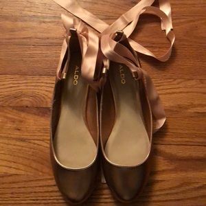 Aldo metallic gold ballet style flats